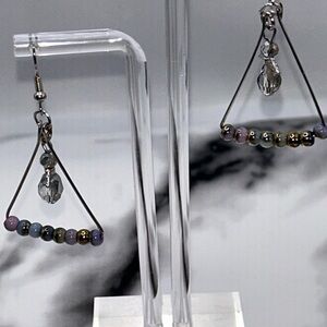 Chic Beaded Triangle Earrings